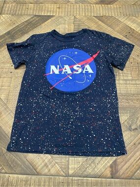 Buzz Aldrin brand NASA paint splatter galaxy graphic t-shirt